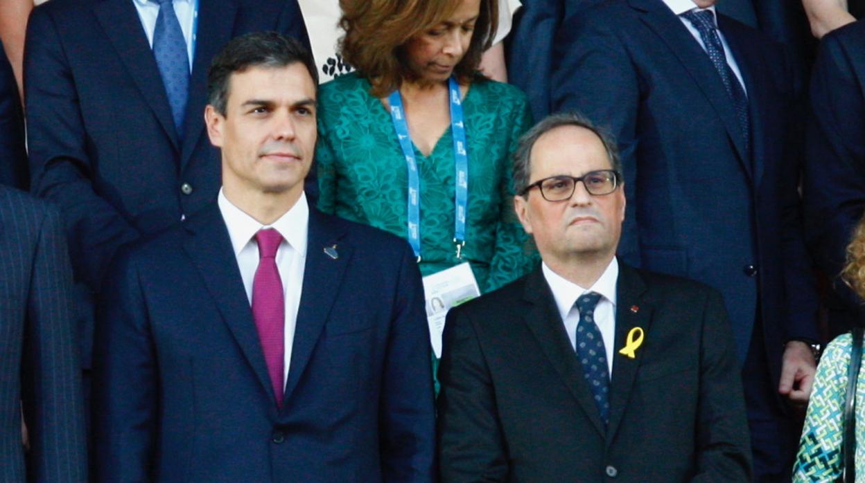 El presidente Sánchez y el presidente Quim Torra