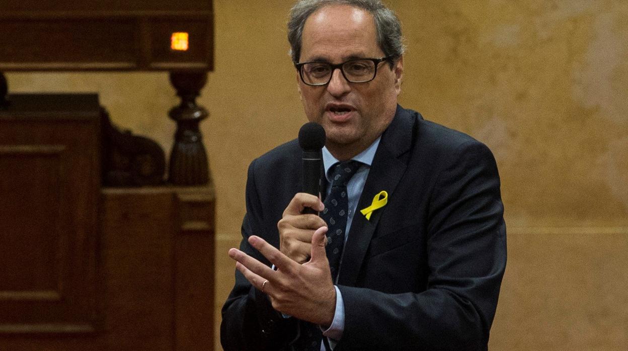 El presidente catalán, Quim Torra, hoy en el Parlament