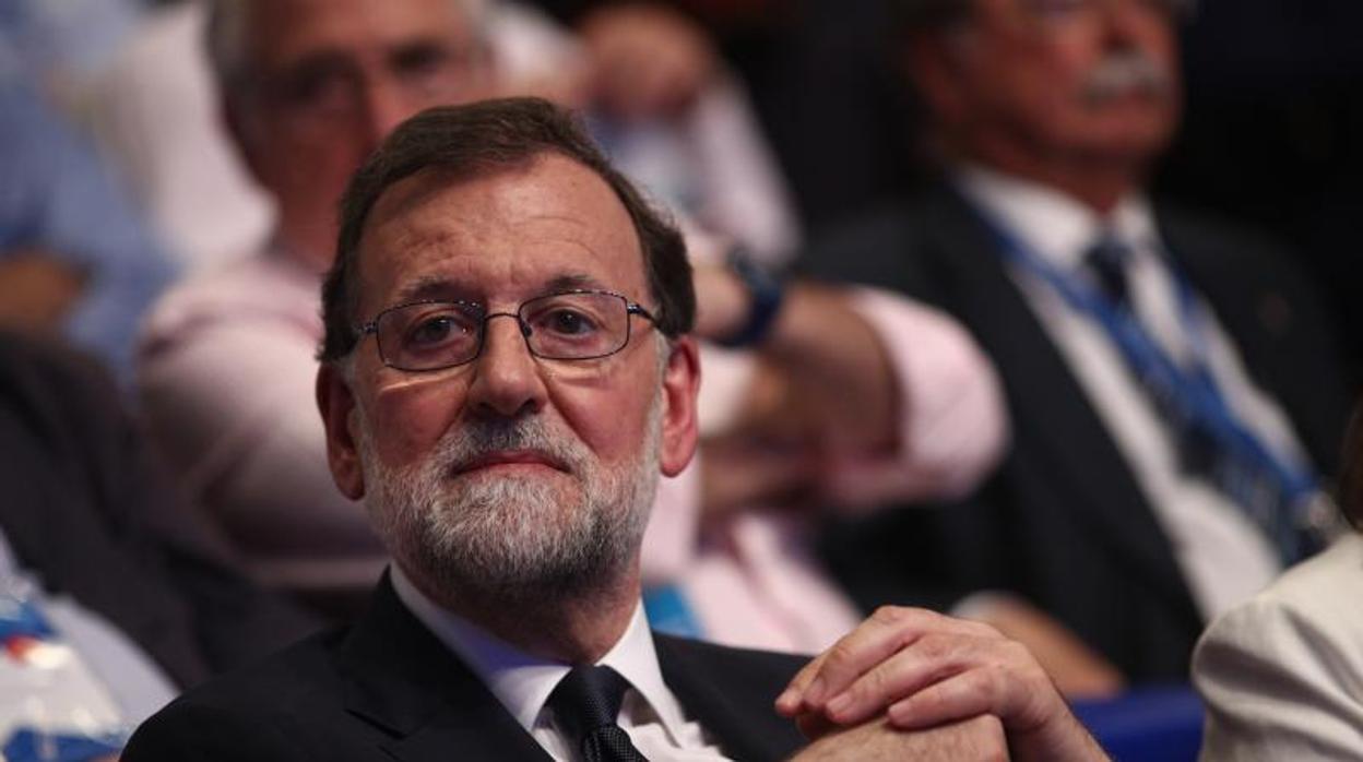El expresidente del Gobierno y del PP Mariano Rajoy, el viernes en el Congreso nacional de su partido