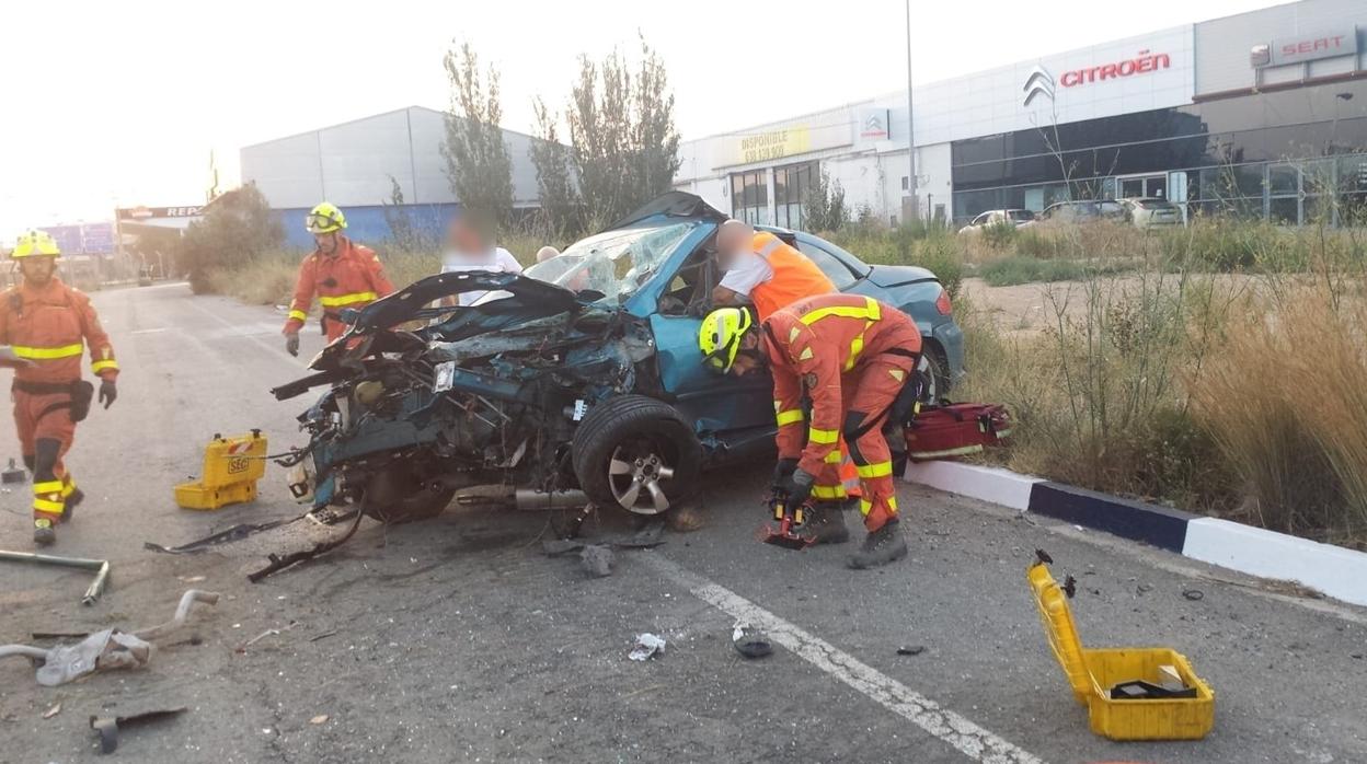 Imagen del coche accidentado