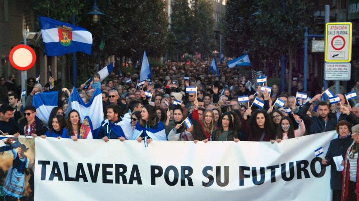 Histórica manifestación en Talavera, en noviembre de 2017, para exigir mejoras para la ciudad