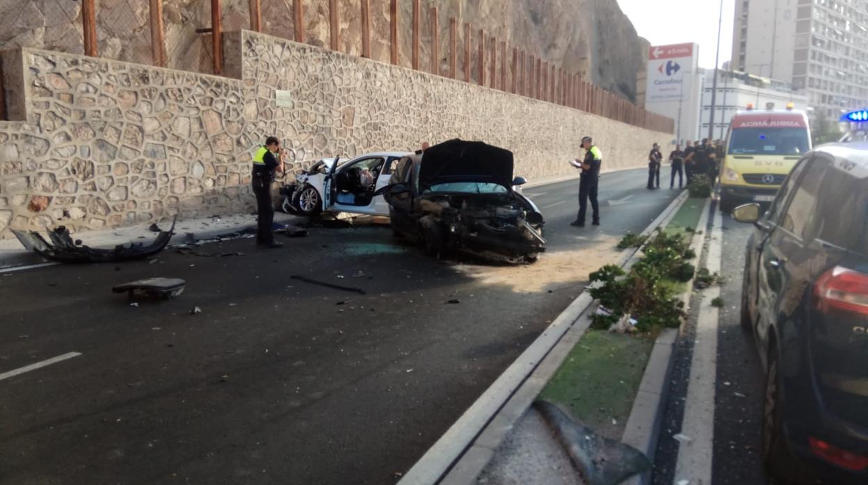 Imagen del accidente provocado en La Cantera