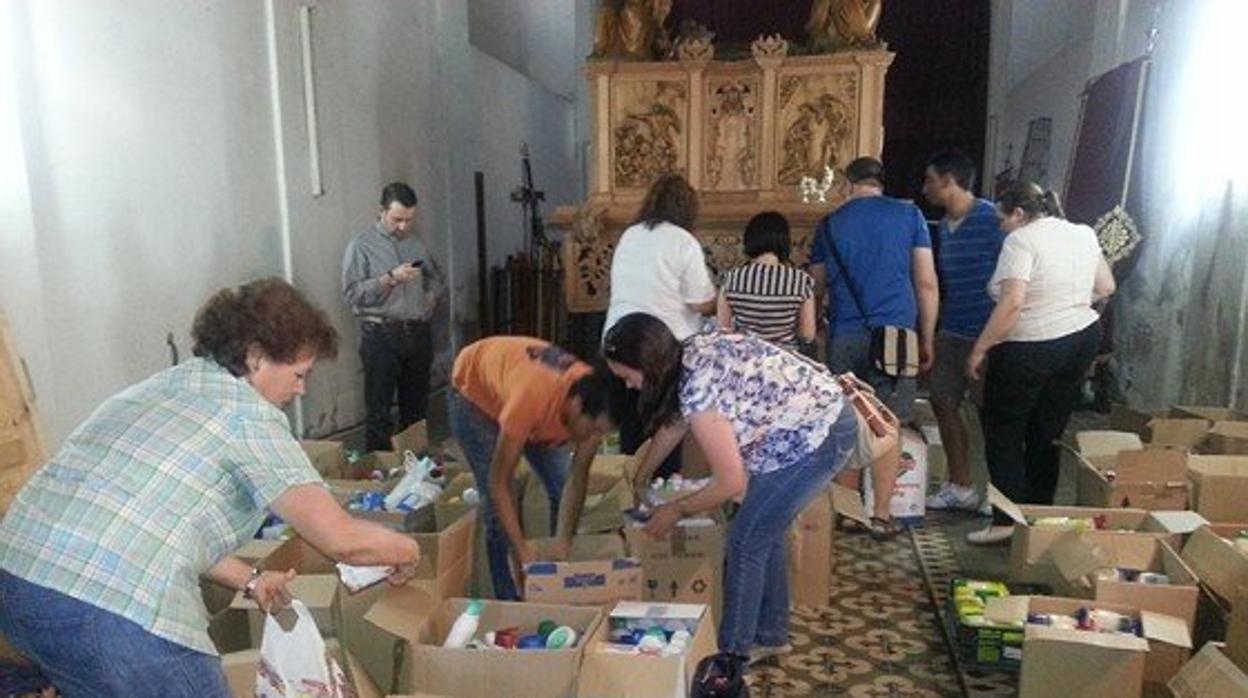 Recogida de alimentos en Valdepeñas durante una campaña anterior