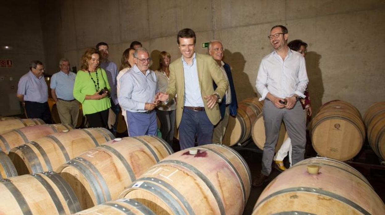 El presidente del PP, Pablo Casado, de visita este miércoles en La Rioja