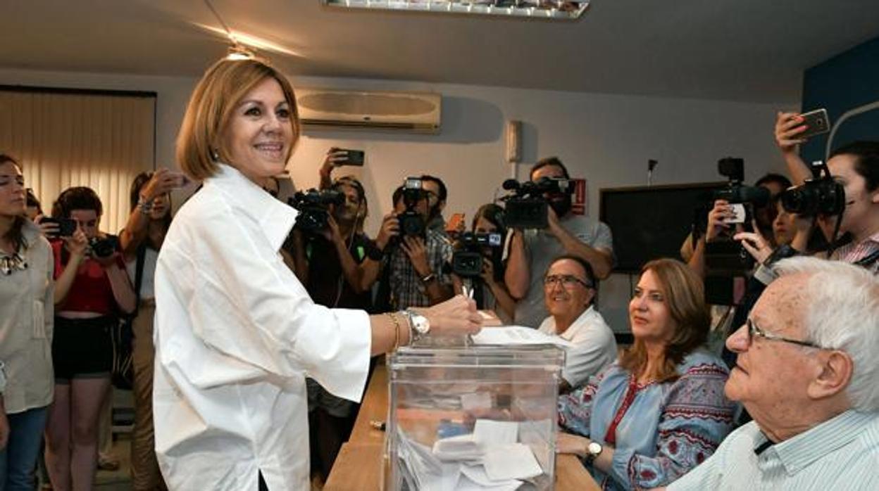 María Dolores de Cospedal en las ultimas elecciones autonómicas