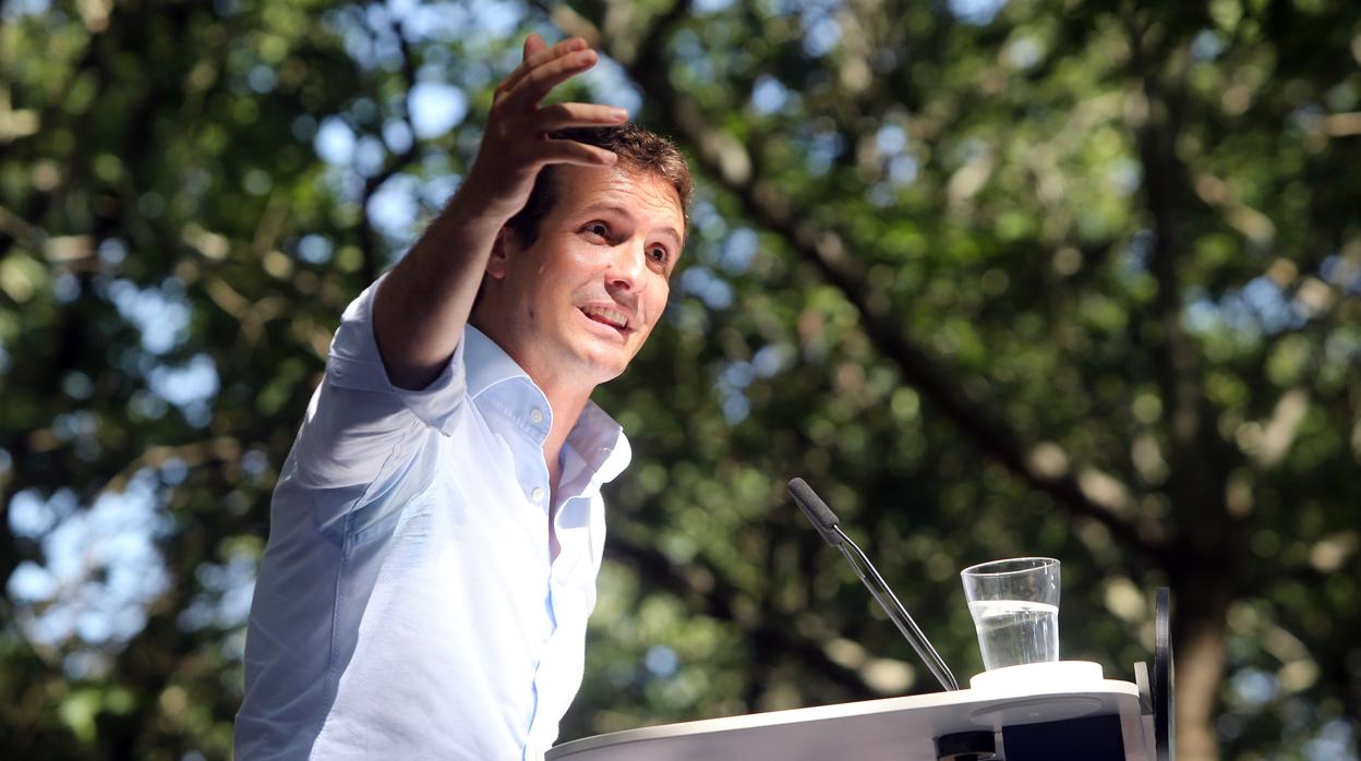 Pablo Casado, durante un acto por la inauguración del curso electoral este fin de semana