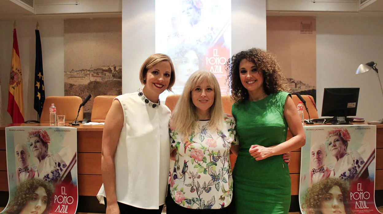Raquel Troyano, Montse Bodas y Aurora González, durante la presentación de la película en Toledo