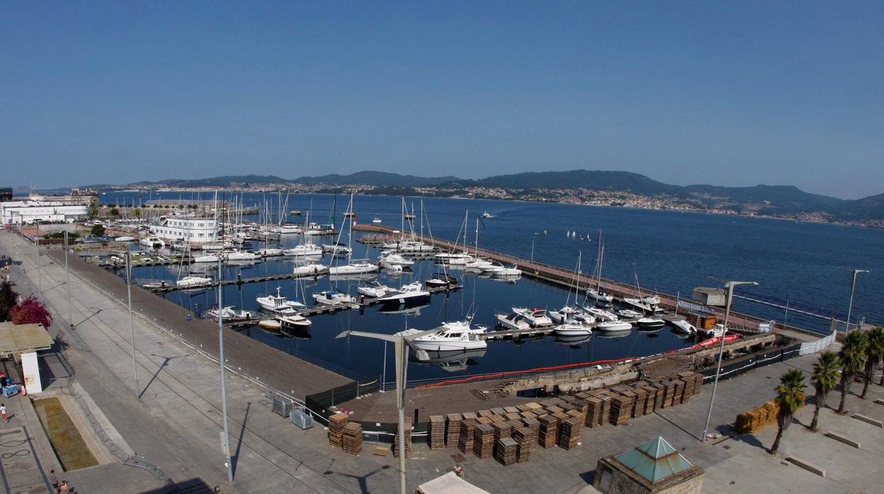 El muelle desplomado en Vigo, en la zona del Náutico