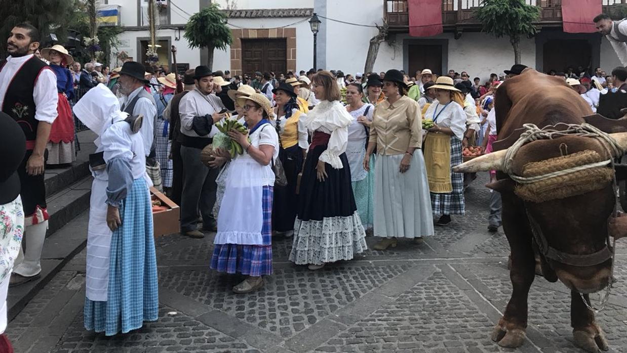 Los canarios, ejemplares en la fiesta de la Virgen del Pino: pocos residuos y escasos incidentes