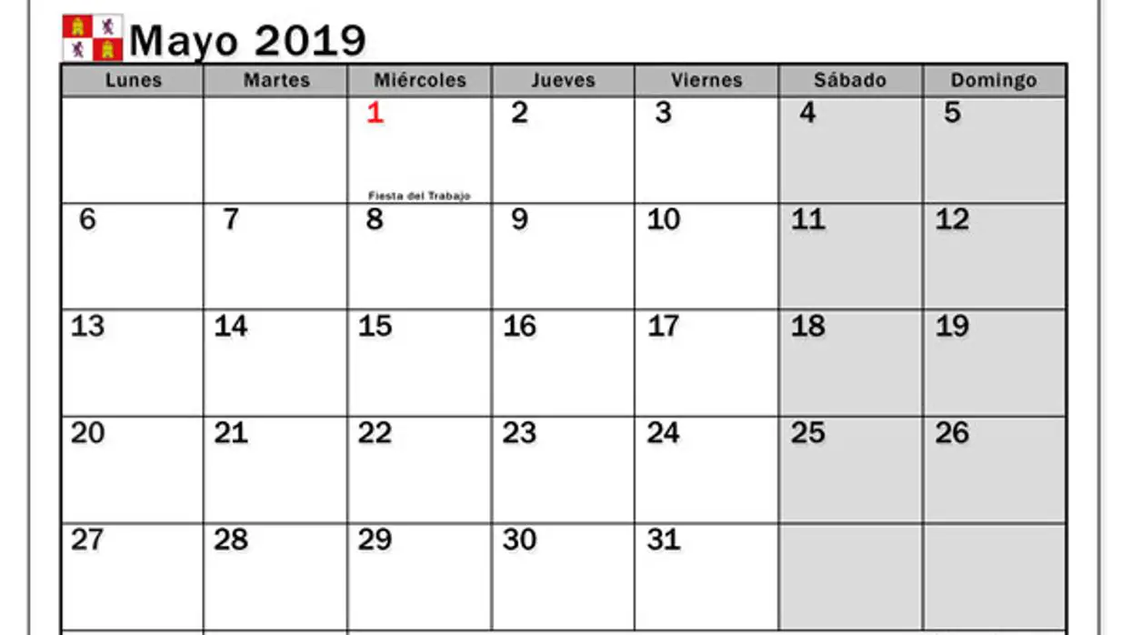 El calendario laboral de 2019 en Castilla y León traslada dos fiestas al lunes