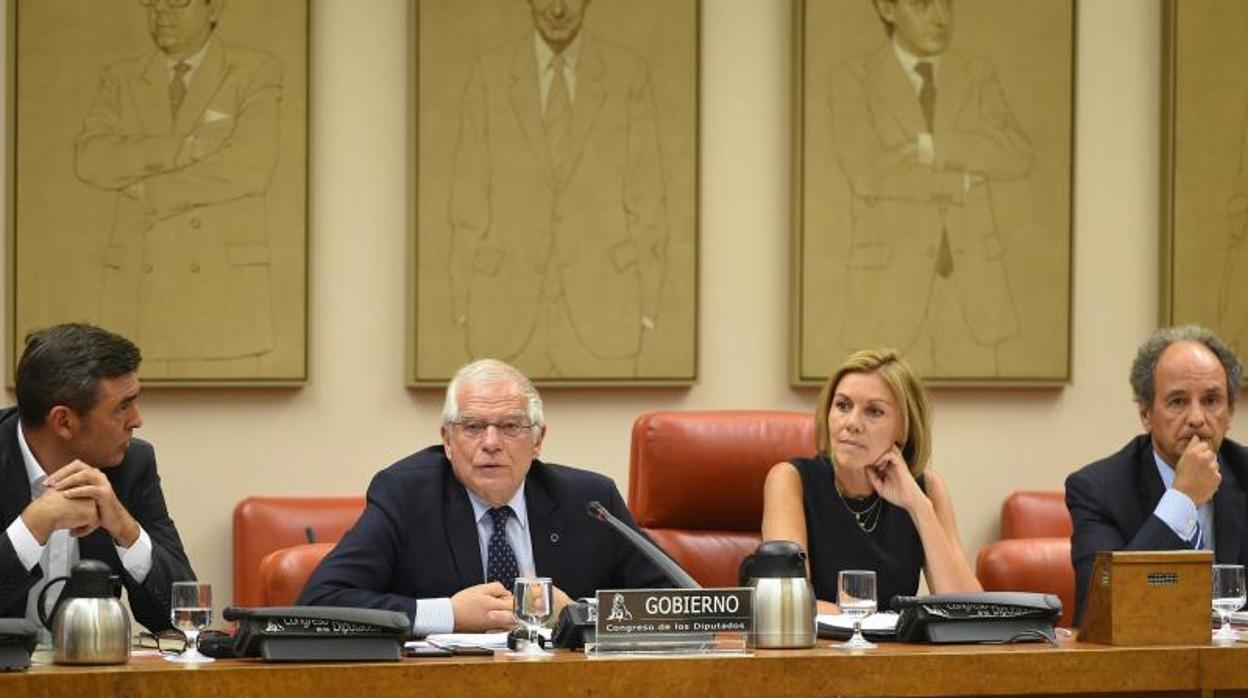 El ministro asuntos exteriores, Josep Borrell, este jueves en el Congreso