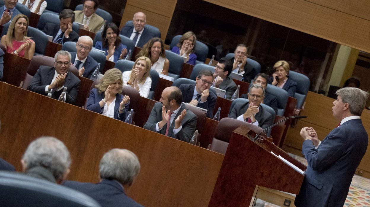 Ángel Garrido, durante su intervención en el debate del estado de la región