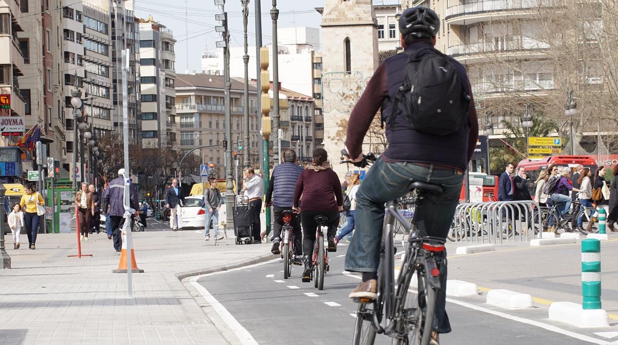 Imagen del carril bici en Valencia