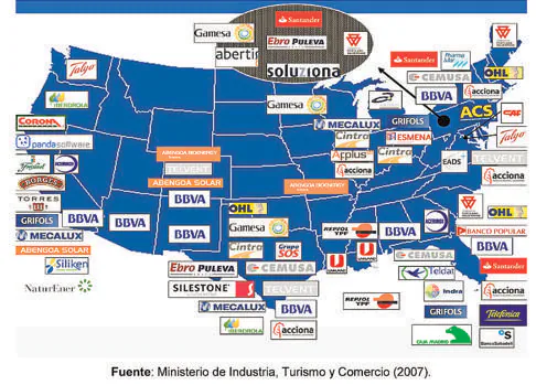 Mapa de EE.UU. de Sánchez en su tesis