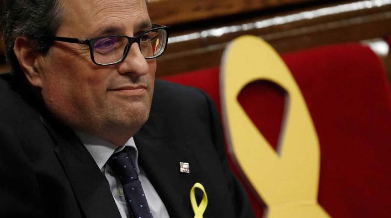 Quim Torra, en el Parlamento de Cataluña