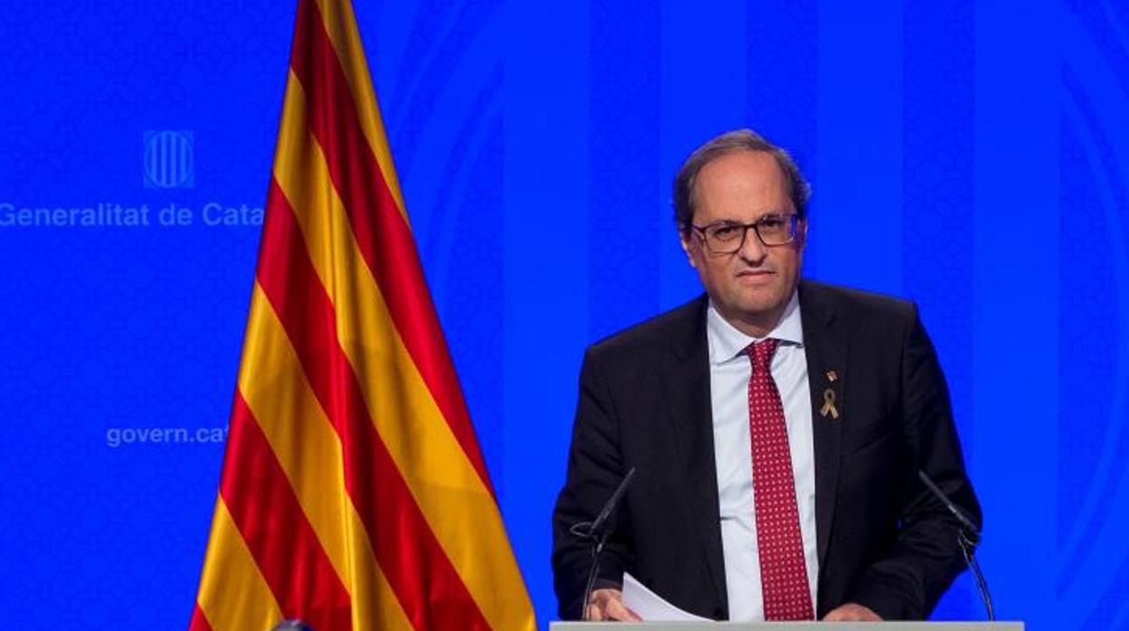 El presidente de la Generalitat, Quim Torra, hoy en el Palau de la Generalitat