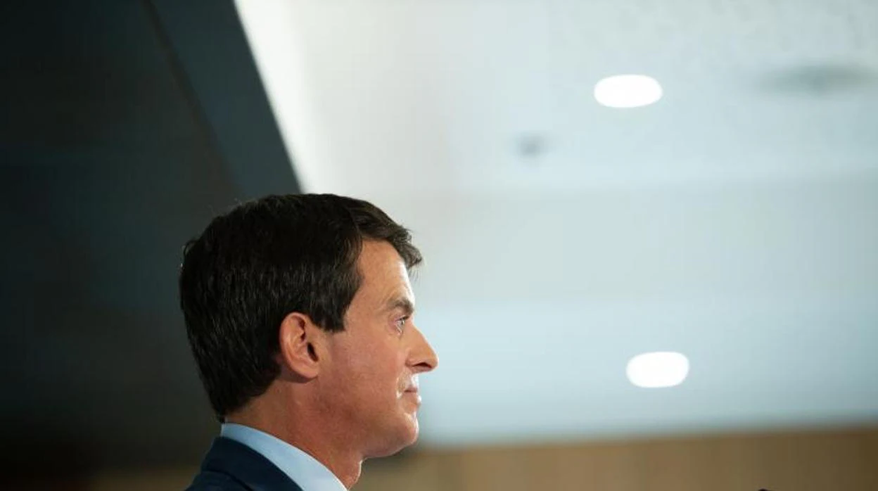 Rueda de prensa de Manuel Valls, este martes, un día después del anuncio de su candidatura para ser alcalde de Barcelona