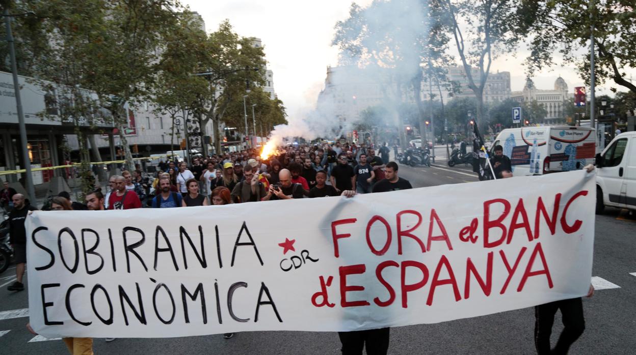 Manifestación de los CDR en el centro de Barcelona