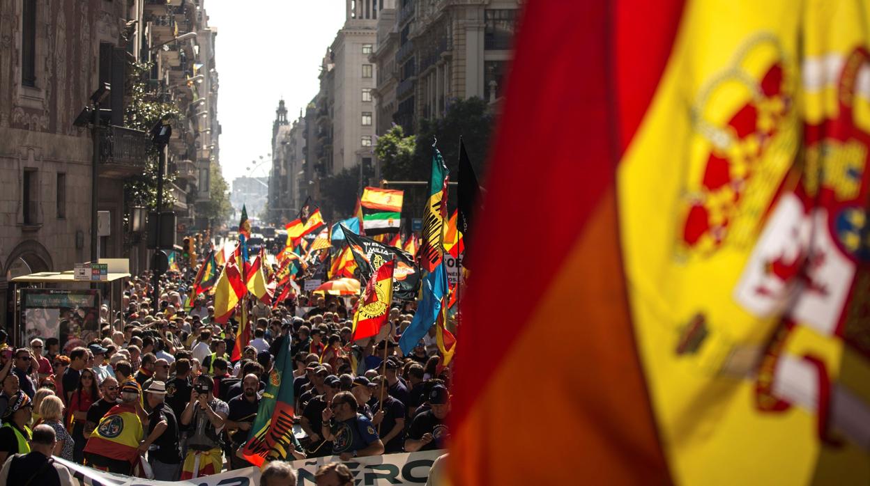 Imagen de la manifestación de Jusapol en Barcelona