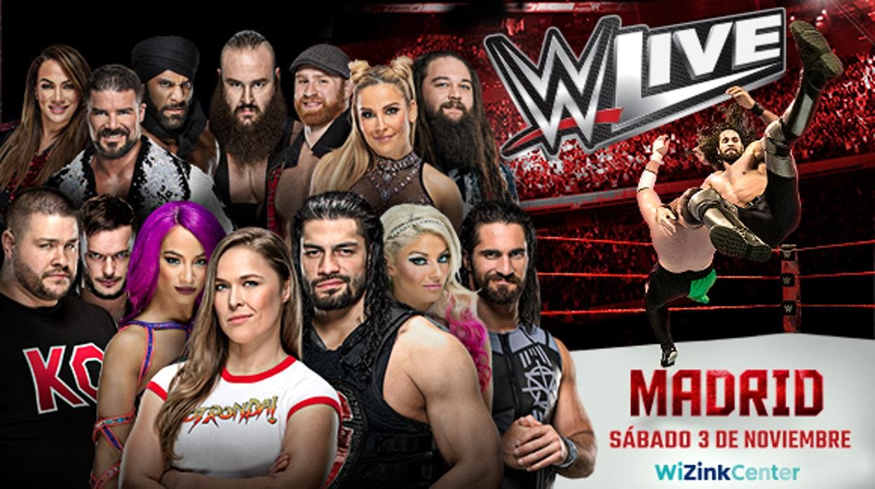 Cartel promocional de los combates de la WWE en Madrid