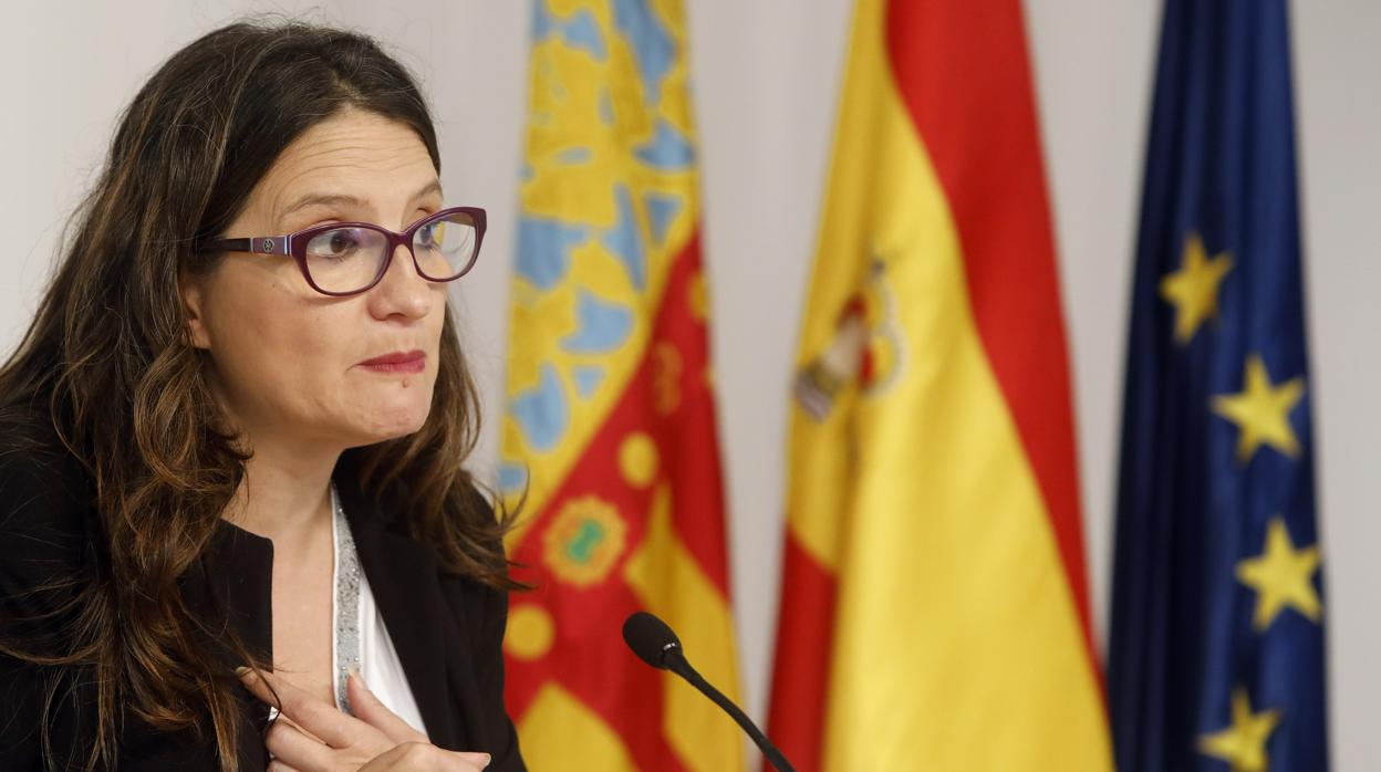 Mónica Oltra, durante la rueda de prensa del pleno del Consell de este viernes