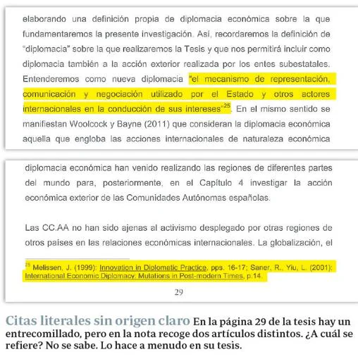 Las graves deficiencias en las citas y en la bibliografía invalidan la tesis de Pedro Sánchez