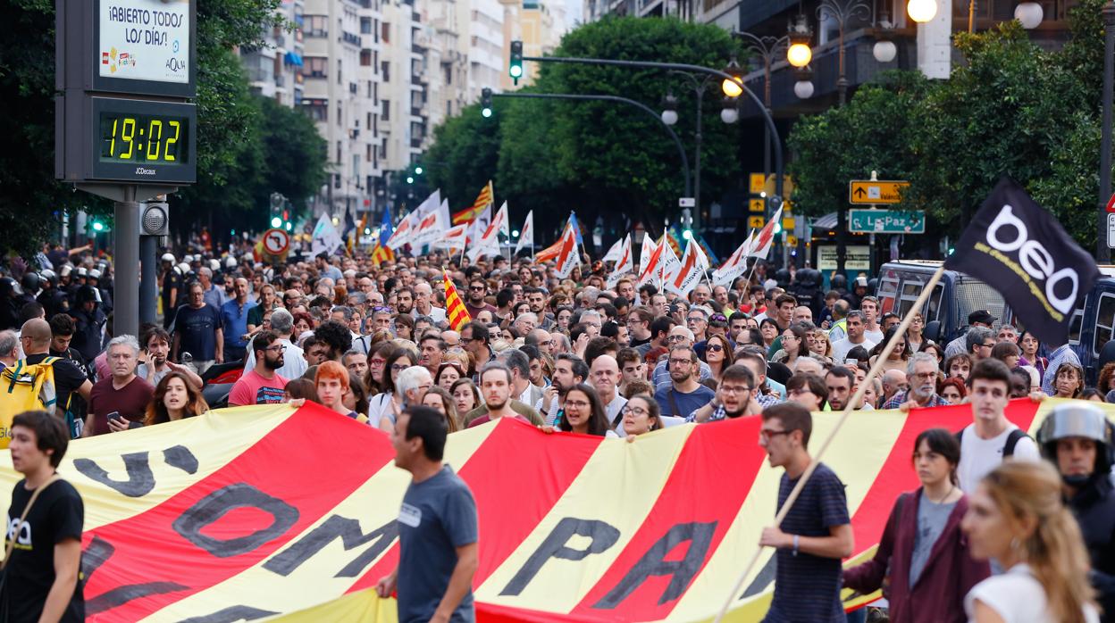 Imagen de la manifestación del 9 d'Octubre del pasado año