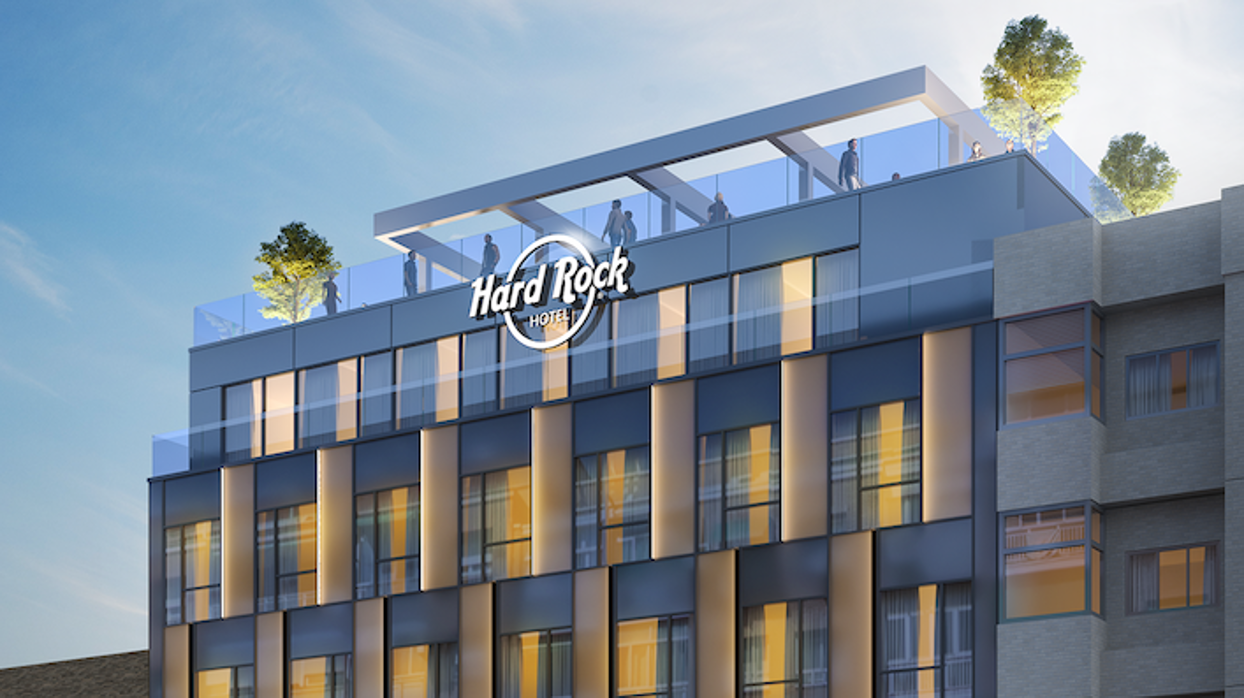 Recreación de la fachada del Hotel Hard Rock que situará en la ronda de Atocha, 17