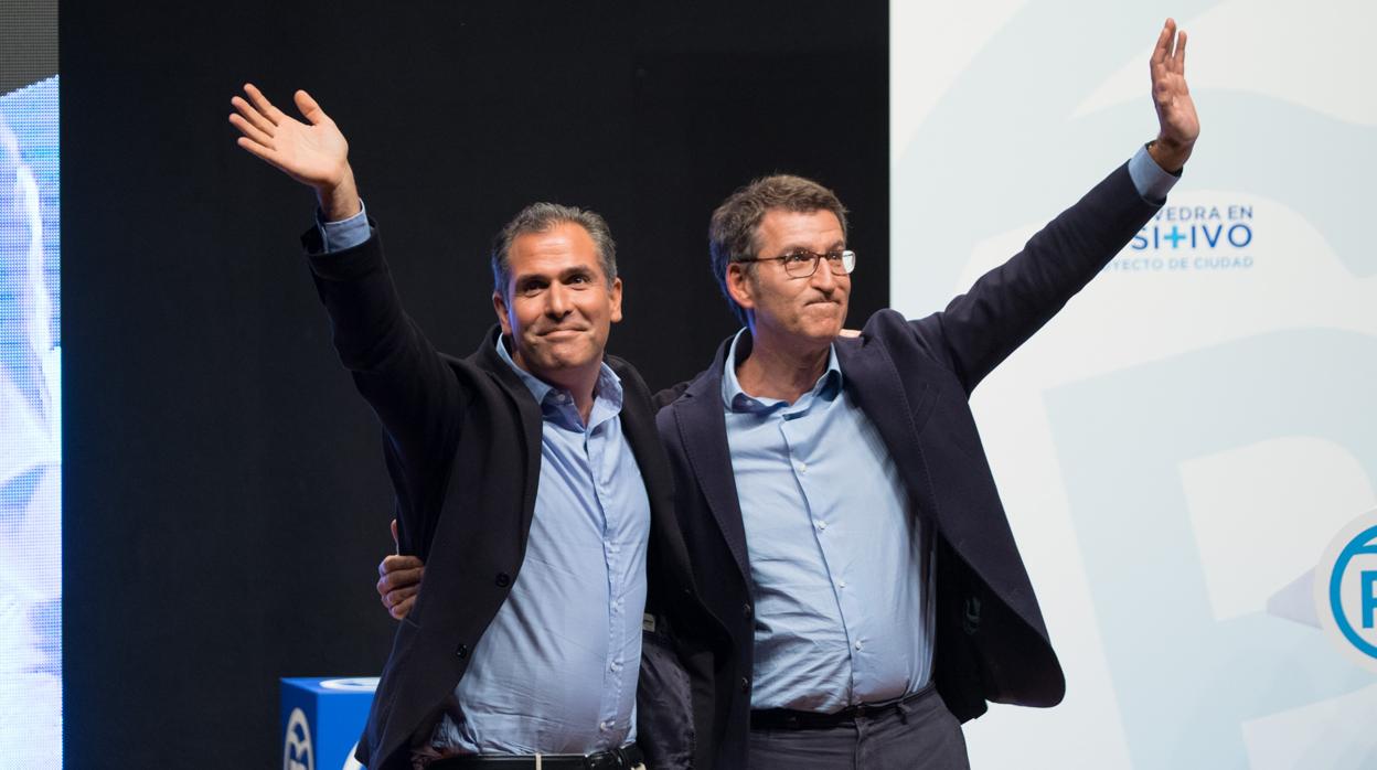 Feijóo y Domínguez durante su presentación en Pontevedra