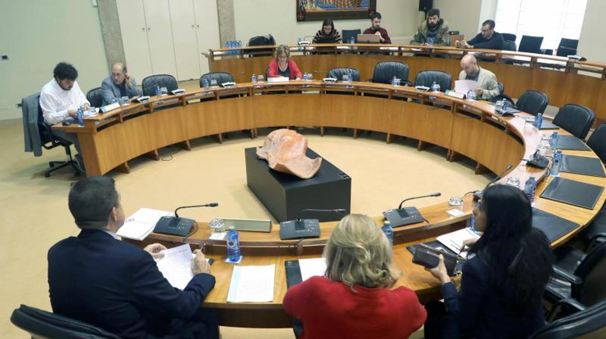 Integrantes de la comisión sobre sanidad celebrada en el Parlamento gallego