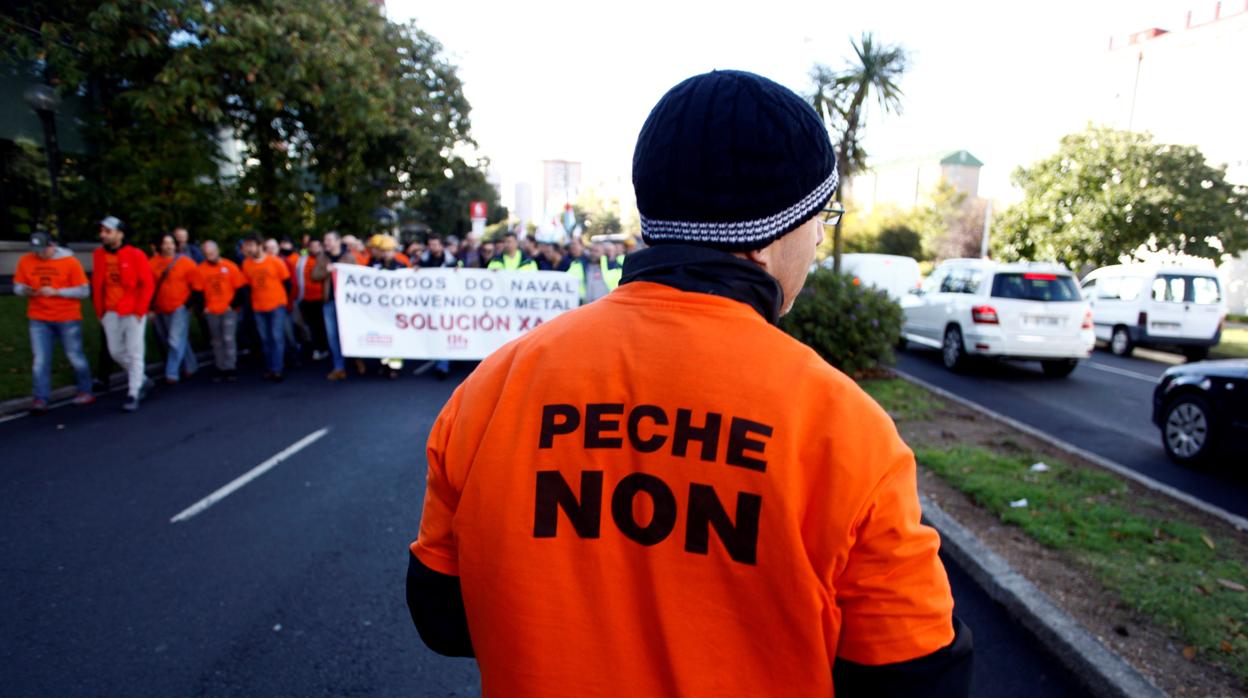 Manifestación en contra del cierre de Alcoa