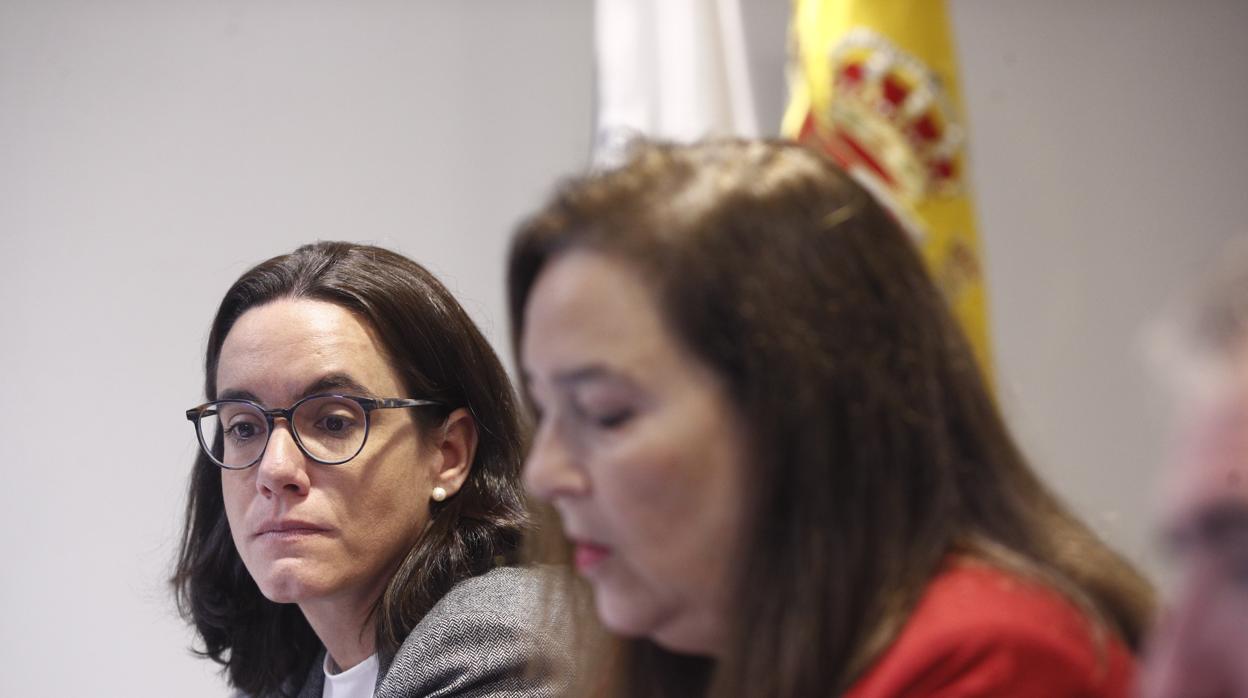 La abogada de la Asociación Víctimas del Terrorismo (AVT), Carmen Ladrón de Guevara,y la presidenta de la AVT, Maite Araluce