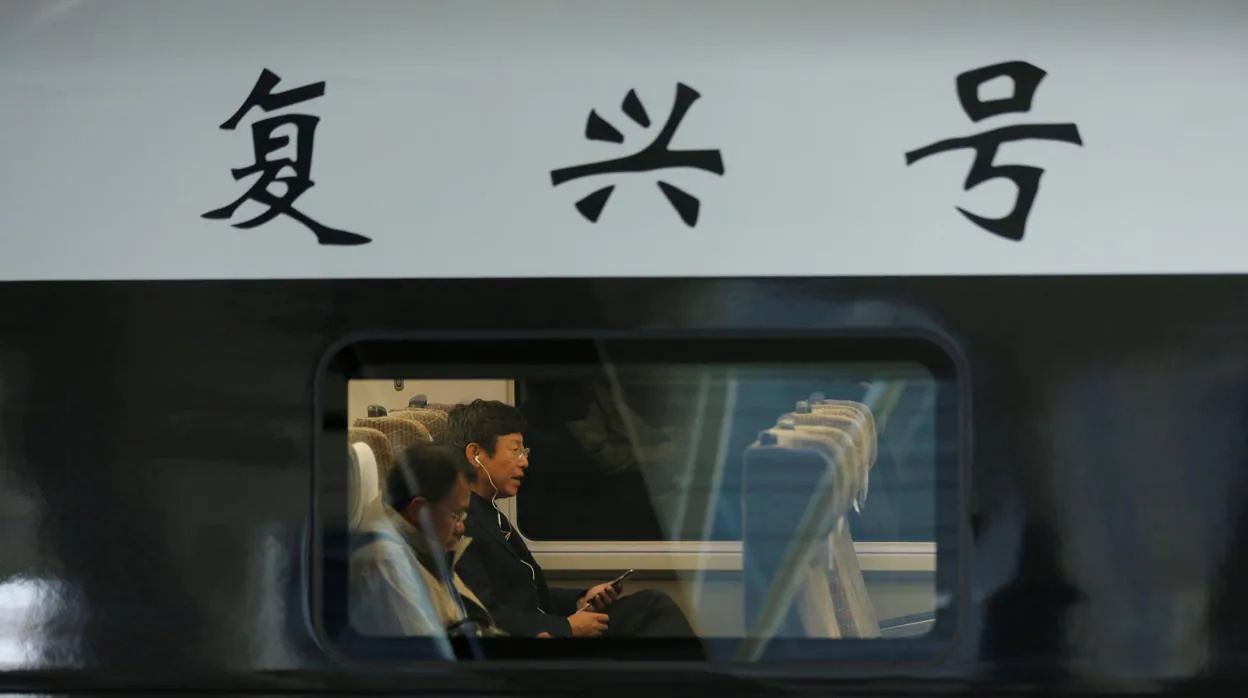 Pasajeros en un tren chino