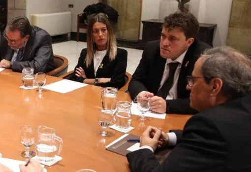 Reunión de Torra con la cúpula del PDECAT en la Generalitat