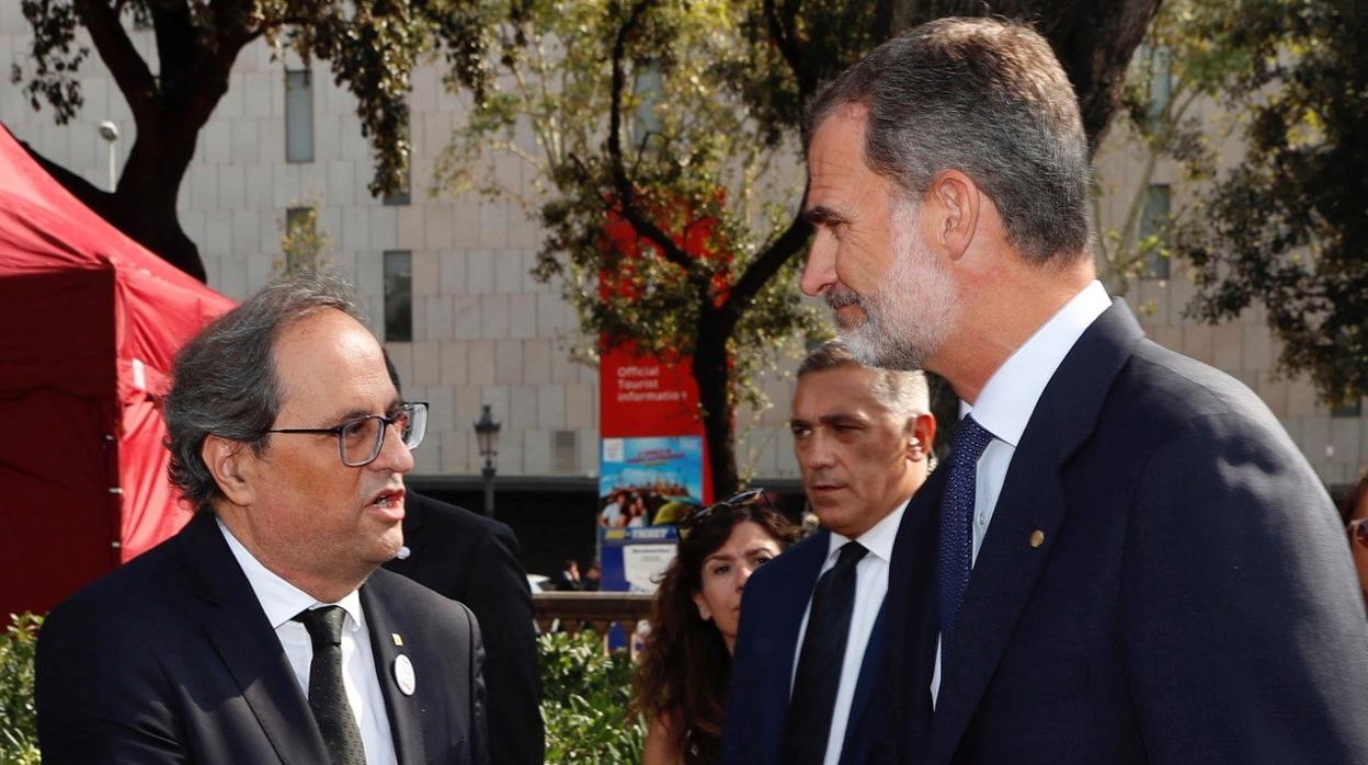 El presidente de la Generalitat, Quim Torra, y el Rey Don Felipe