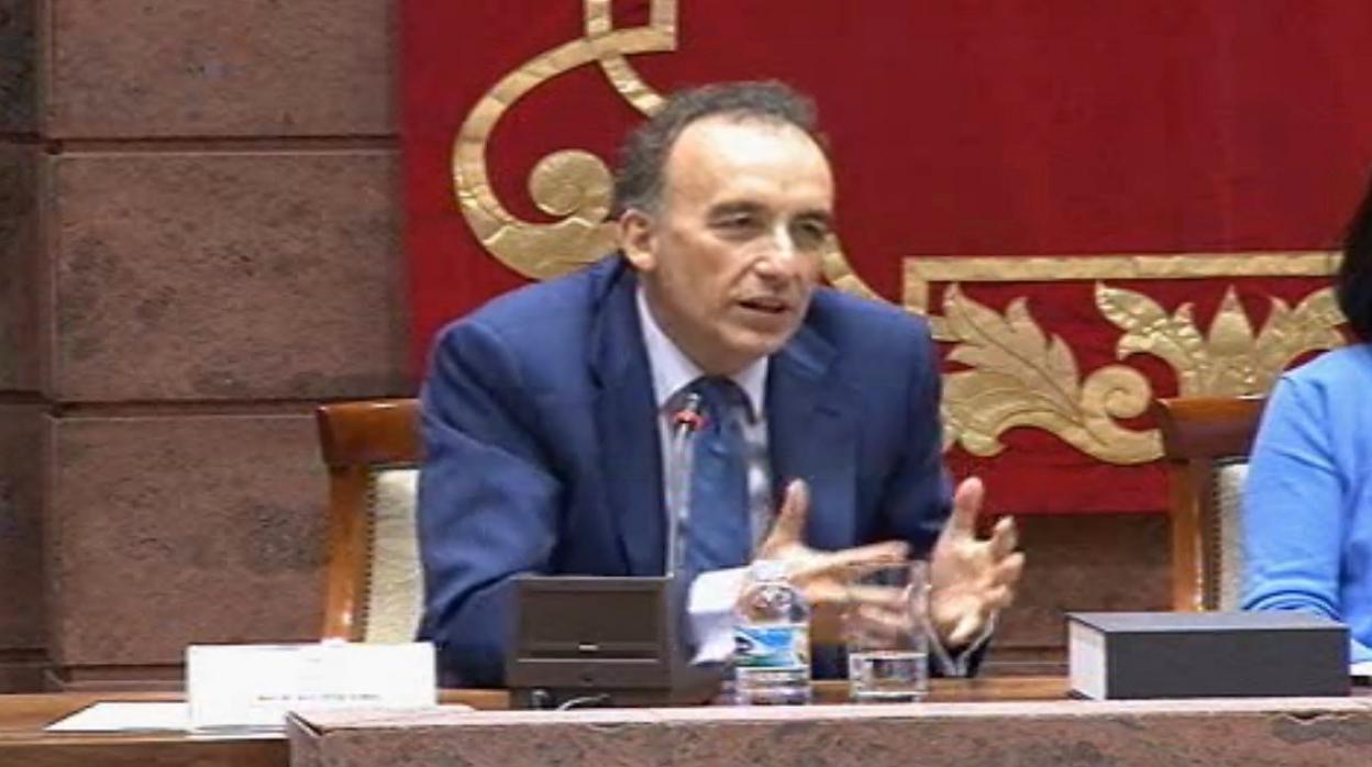 Manuel Marchena en una conferencia en el Parlamento de Canarias
