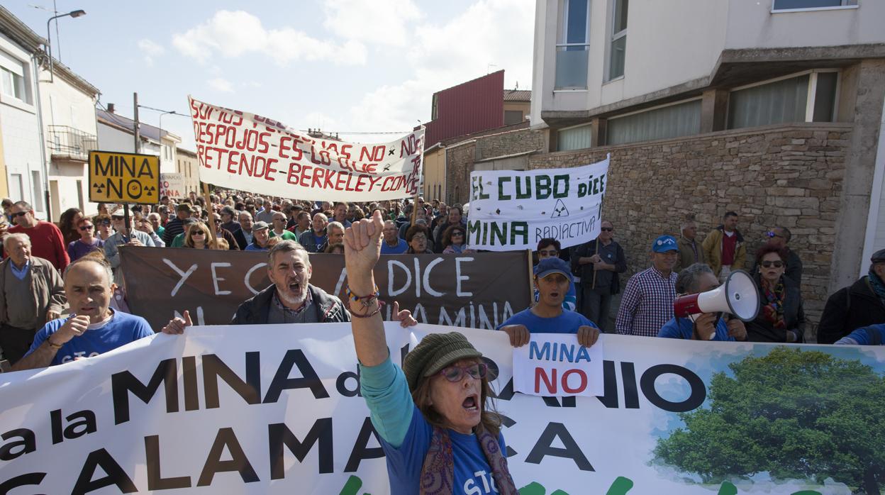 Protesta contra la mina de uranio en Retortillo, en una imagen de archivo