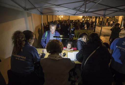 Imagen del reparto del Banco de Alimentos de Valencia de este miércoles