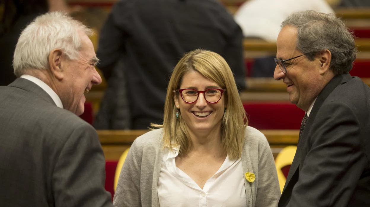 Oriol Junqueras y Carles Puigdemont en el Parlamento de Cataluña