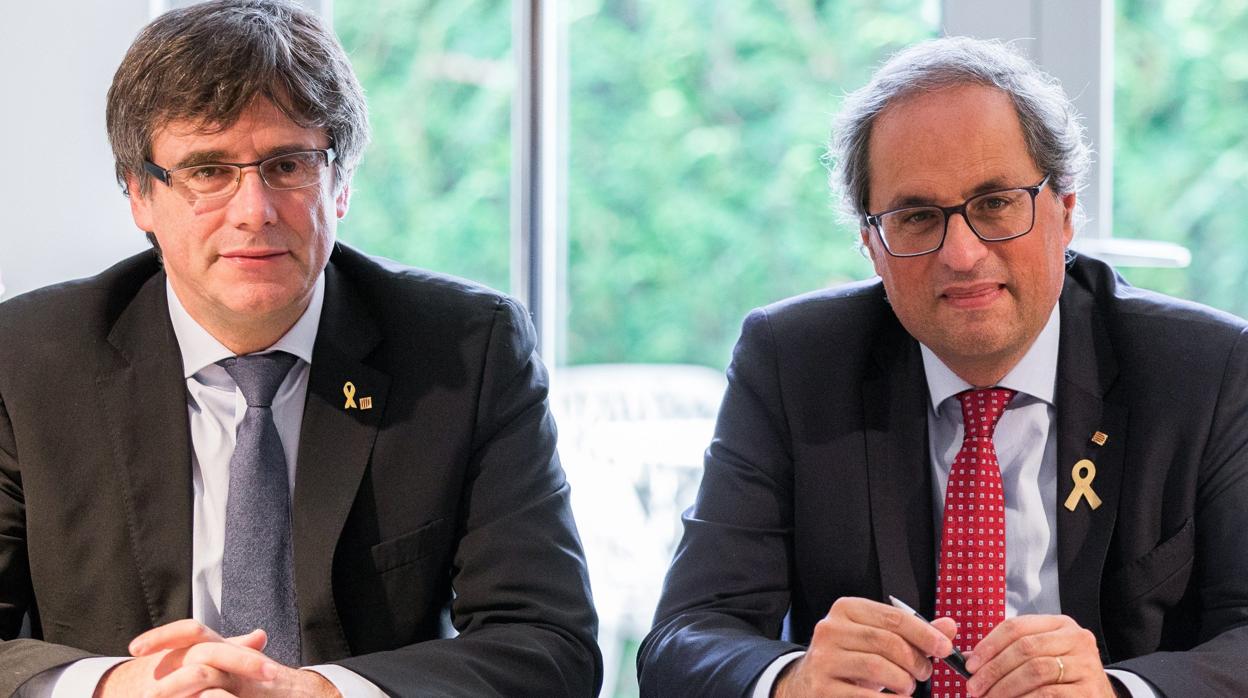 Carles Puigdemont y Quim Torra, en una reunión reciente en Bélgica