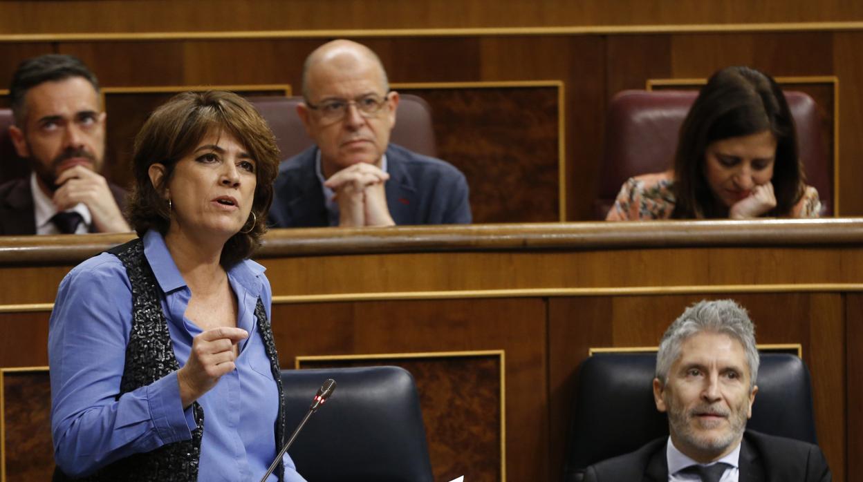 La ministra Dolores Delgado, en el Congreso de los Diputados