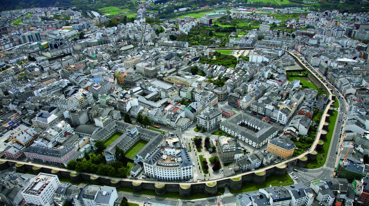 Vista aérea de la ciudad de Lugo