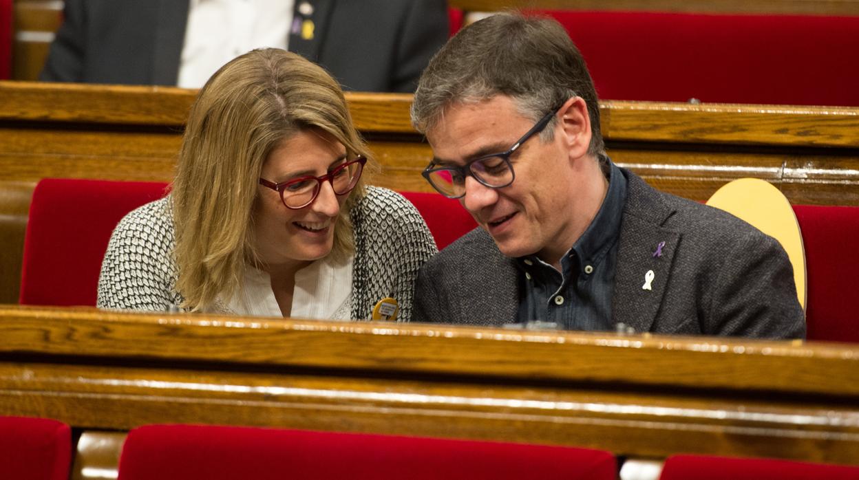 Elsa Artadi y Josep Maria Jové, en una imagen reciente en el Parlamento catalán