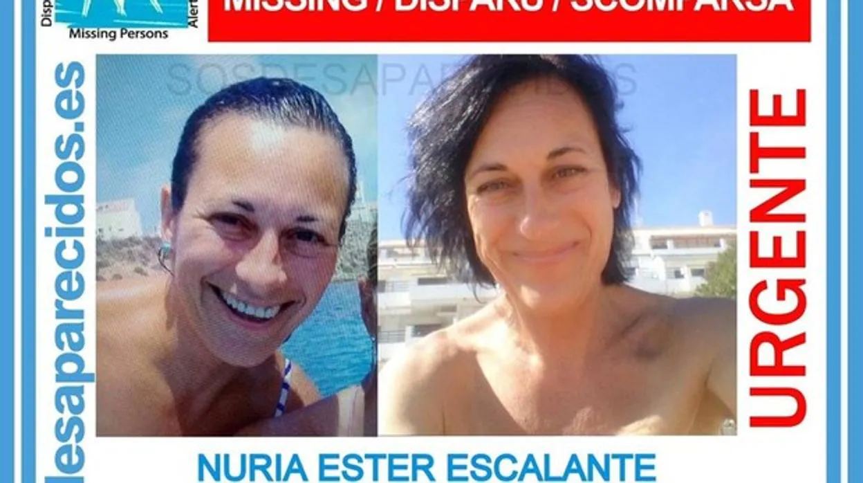 Nuria Escalante, en la imagen difundida tras su desaparición