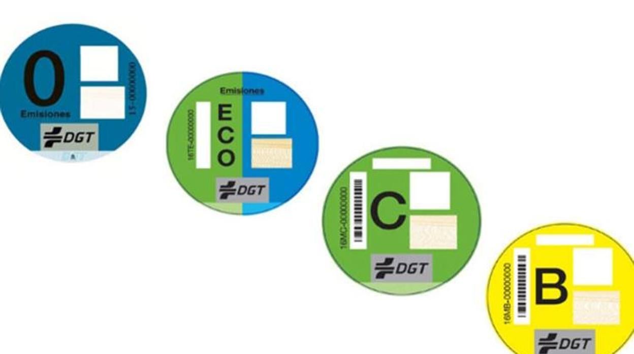 Los cuatro distintivos ambientales de la DGT