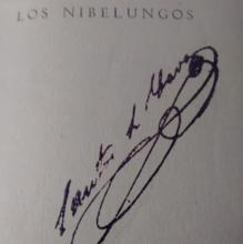 Firma ex libris de Santos Lázaro Cava