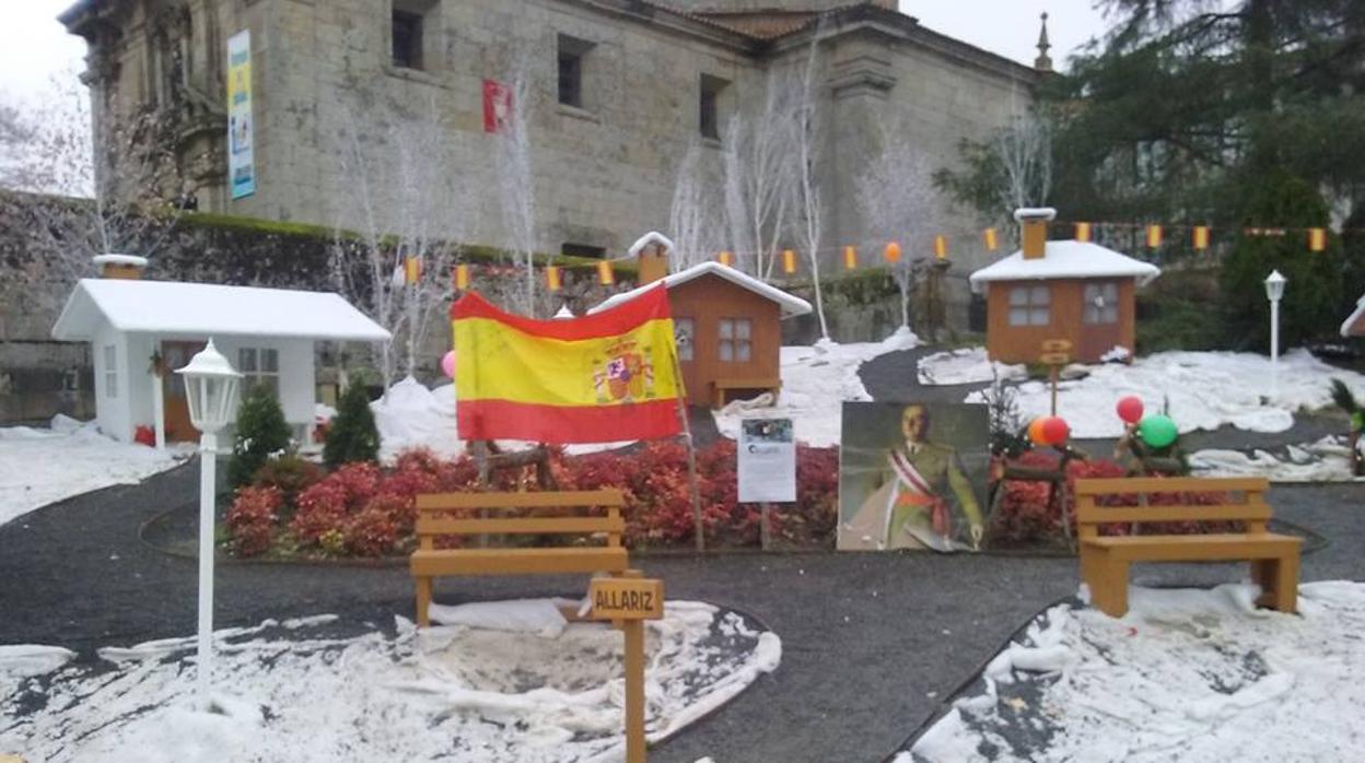 Parque de Allariz que ha amanecido con un retrato de Franco