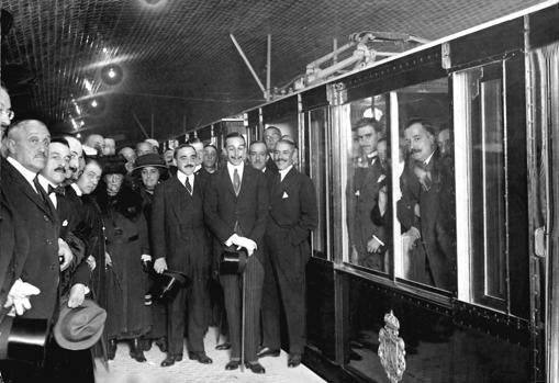 Alfonso XIII, el día de la inauguración del Metro de Madrid