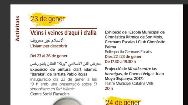 Actúa-Vox denuncia que el programa de las fiestas de Palma está en catalán, con una parte en árabe