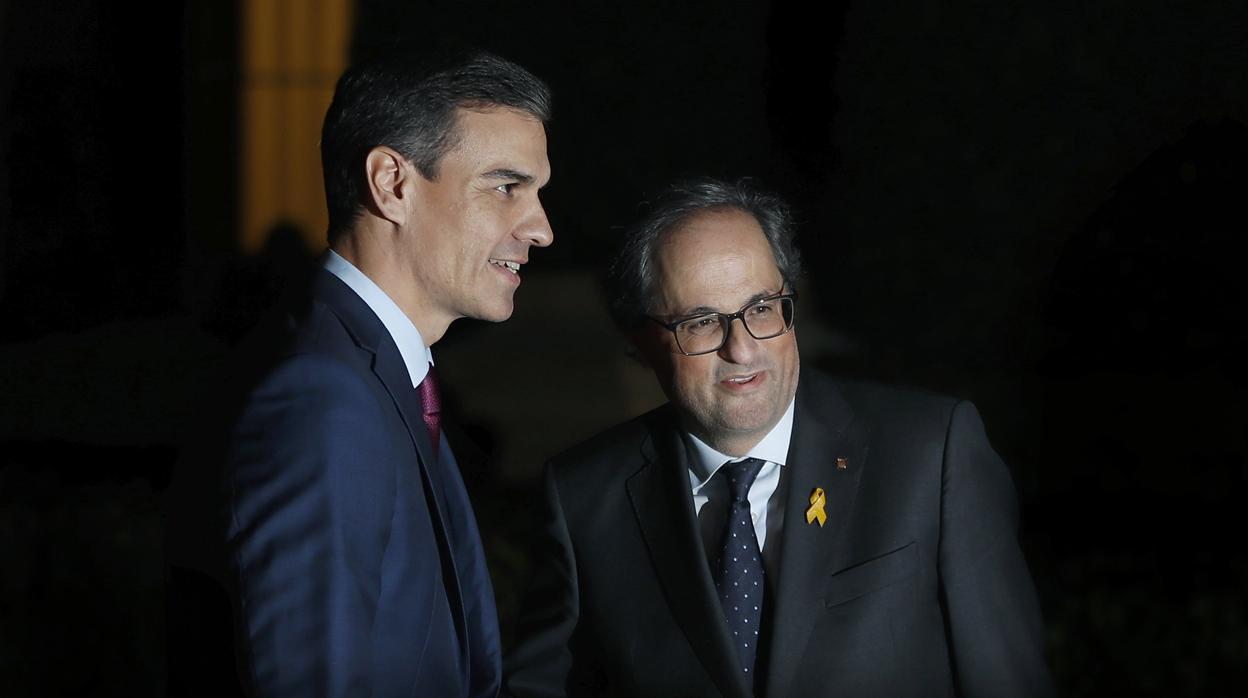 Pedro Sánchez y Quim Torra en un encuentro mantenido en Barcelona en diciembre